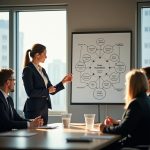 CEO presenting inimitable business strategy in boardroom meeting, showcasing unique brand positioning and competitive advantage frameworks that help leaders build uncopyable businesses through strategic differentiation AI Strategy